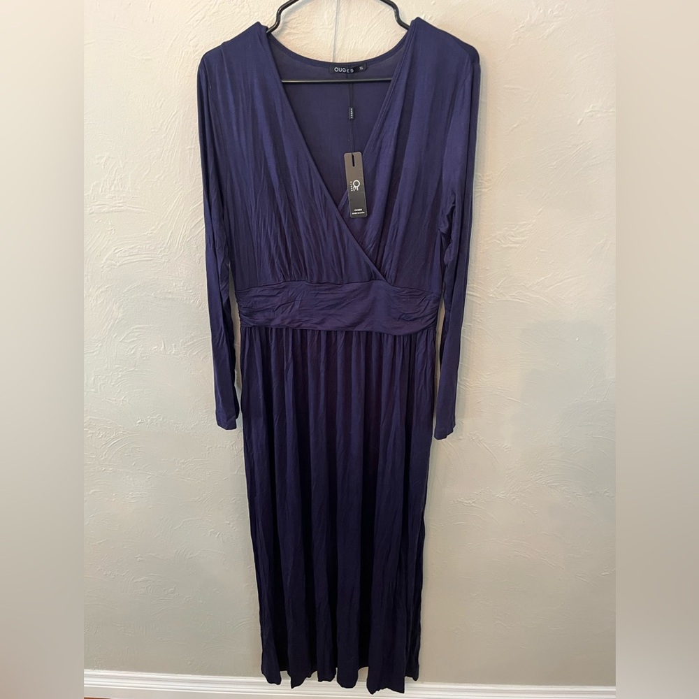 Elegant Purple Long Sleeve Dress
